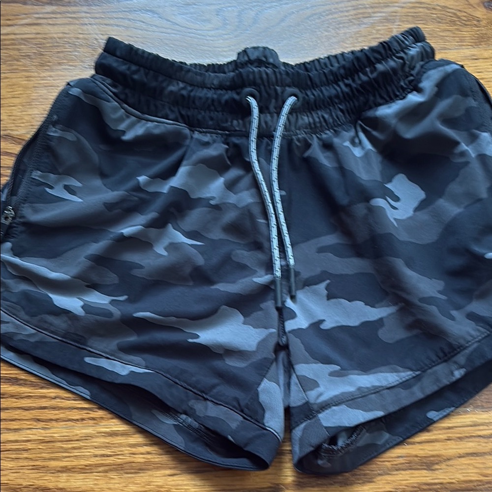 Athleta Kids Camo Shorts - Black and Gray